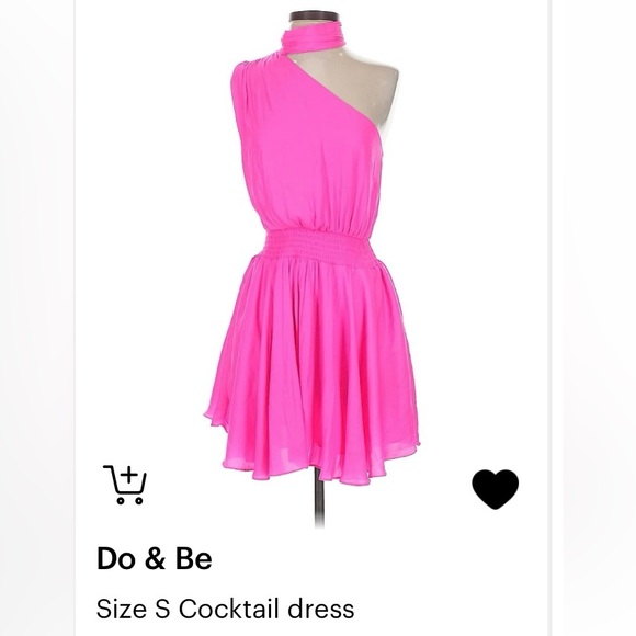 DO+BE Vibrant Pink One-Shoulder Cocktail Dress - Picture 1 of 3